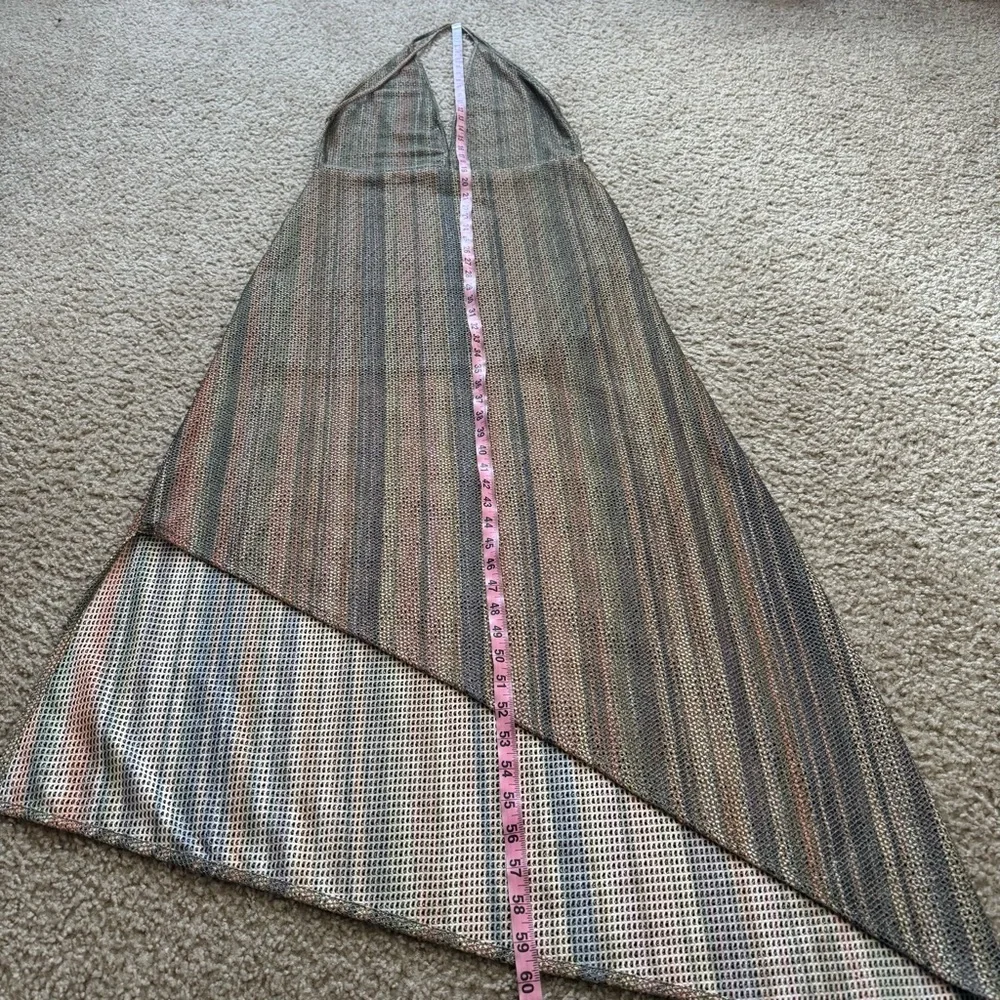 IRO Paris Emman Dress Sz 40 / 8 Shimmering Asymmetrical Cross Stripe Back NWT - Picture 13 of 16